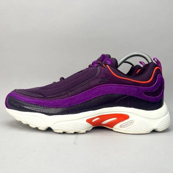 Reebok Mens 11 GOK Daytona DMX Shoes Chalk Pigment Purple Running Sneaker FV6077